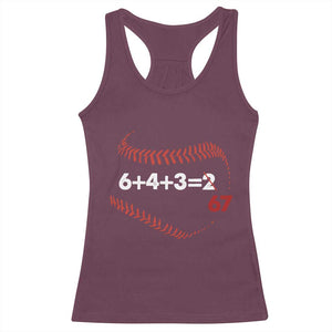 Funny 6432 67 Baseball Racerback Tank Top Double Play Outs Baseball Player TS11 Maroon Print Your Wear