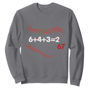 Funny 6432 67 Baseball Sweatshirt Double Play Outs Baseball Player TS11 Charcoal Print Your Wear