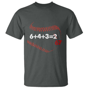 Funny 6432 67 Baseball T Shirt Double Play Outs Baseball Player TS11 Dark Heather Print Your Wear