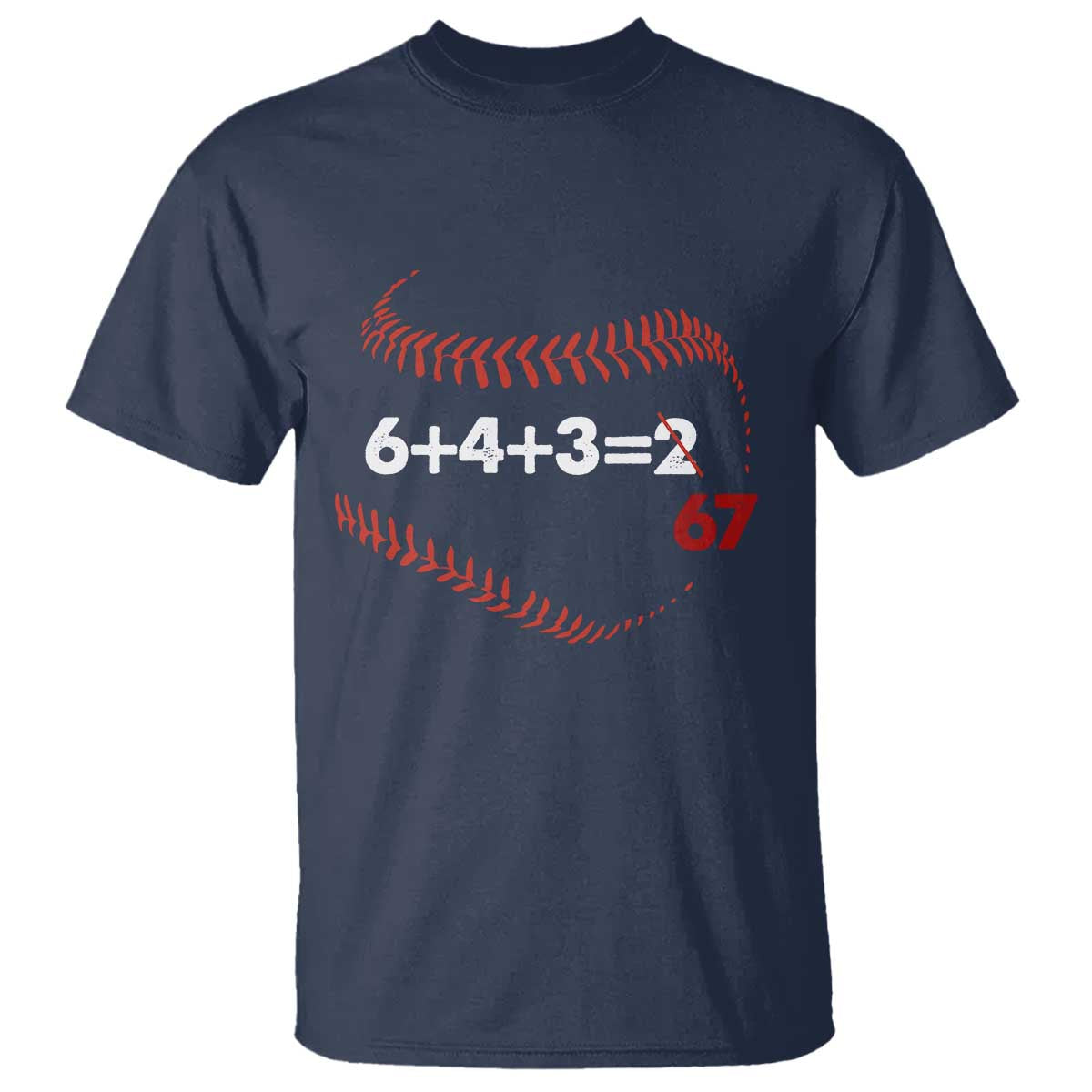 Funny 6432 67 Baseball T Shirt Double Play Outs Baseball Player TS11 Navy Print Your Wear