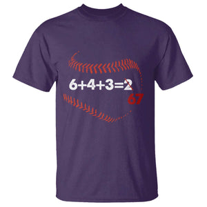 Funny 6432 67 Baseball T Shirt Double Play Outs Baseball Player TS11 Purple Print Your Wear