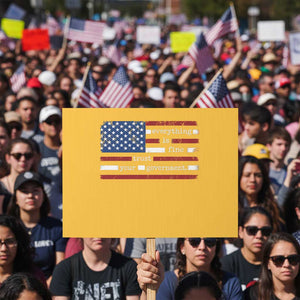 Everything Is Fine Trust Your Government Protest Sign Funny Political American Flag TS11 Horizontal 18" × 24" Yellow Print Your Wear
