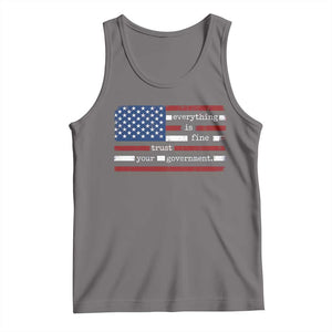 Everything Is Fine Trust Your Government Tank Top Funny Political American Flag TS11 Deep Heather Print Your Wear