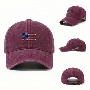 Everything Is Fine Trust Your Government Washed Cotton Baseball Cap Funny Political American Flag TS11 Washed Cap Universal Fit Burgundy Print Your Wear