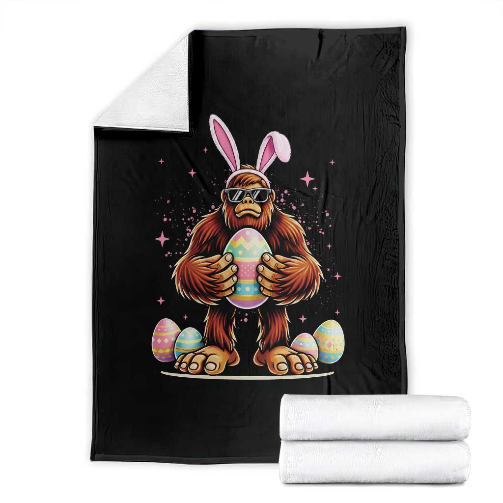 Funny Bigfoot Easter Day Bunny Sasquatch Egg Throw Blanket TS11 Black Print Your Wear