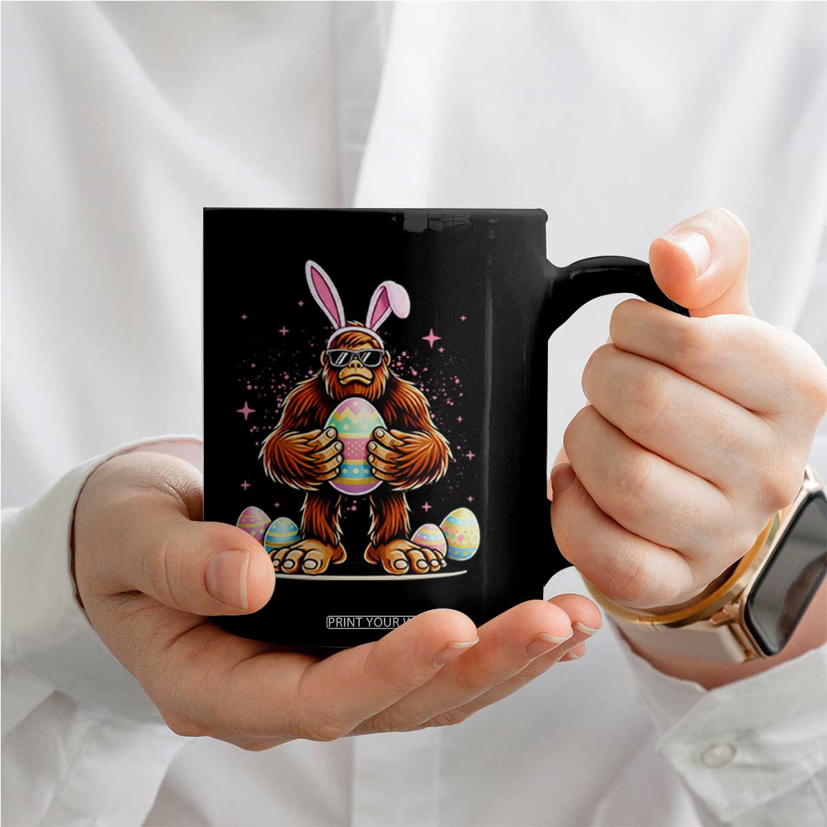 Funny Bigfoot Easter Day Bunny Sasquatch Egg Coffee Mug TS11 Print Your Wear