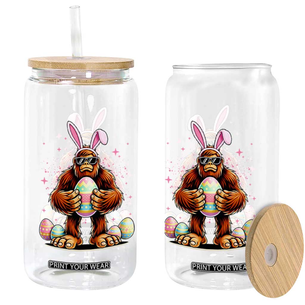 Funny Bigfoot Easter Day Bunny Sasquatch Egg Glass Can TS11 Print Your Wear