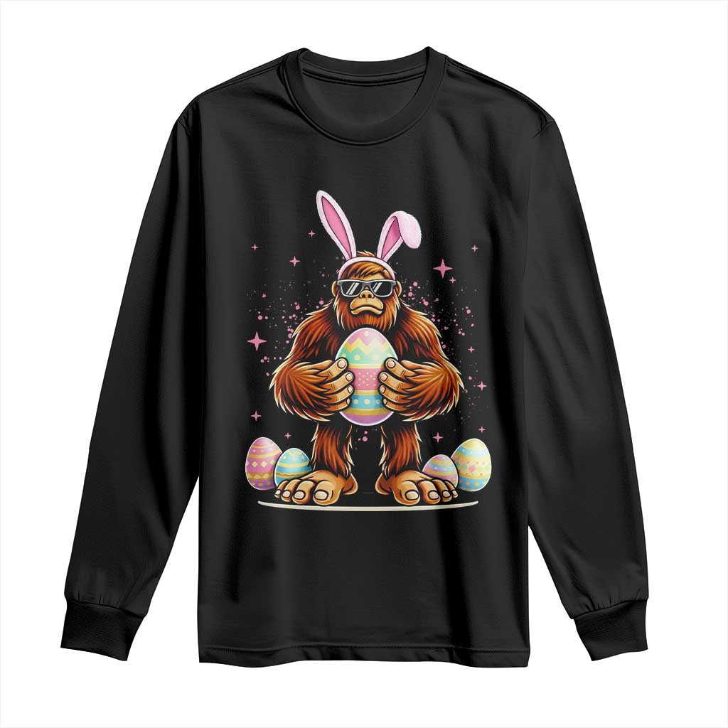 Funny Bigfoot Easter Day Bunny Sasquatch Egg Long Sleeve Shirt TS11 Black Print Your Wear