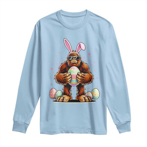 Funny Bigfoot Easter Day Bunny Sasquatch Egg Long Sleeve Shirt TS11 Light Blue Print Your Wear