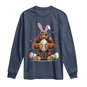 Funny Bigfoot Easter Day Bunny Sasquatch Egg Long Sleeve Shirt TS11 Navy Print Your Wear