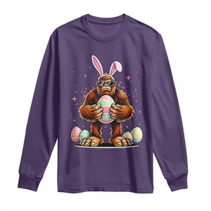 Funny Bigfoot Easter Day Bunny Sasquatch Egg Long Sleeve Shirt TS11 Purple Print Your Wear