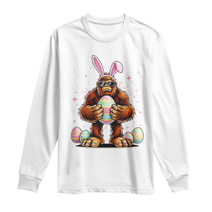 Funny Bigfoot Easter Day Bunny Sasquatch Egg Long Sleeve Shirt TS11 White Print Your Wear