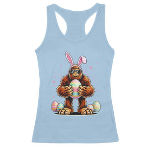 Funny Bigfoot Easter Day Bunny Sasquatch Egg Racerback Tank Top TS11 Light Blue Print Your Wear