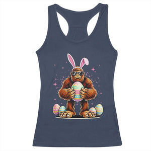 Funny Bigfoot Easter Day Bunny Sasquatch Egg Racerback Tank Top TS11 Navy Print Your Wear