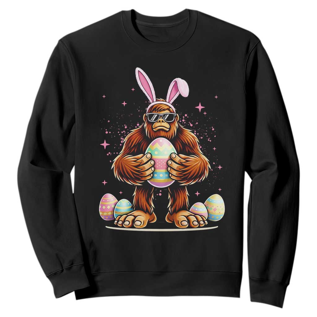 Funny Bigfoot Easter Day Bunny Sasquatch Egg Sweatshirt TS11 Black Print Your Wear