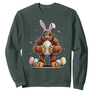 Funny Bigfoot Easter Day Bunny Sasquatch Egg Sweatshirt TS11 Dark Forest Green Print Your Wear