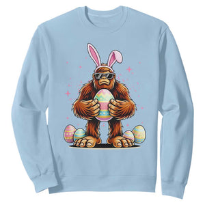 Funny Bigfoot Easter Day Bunny Sasquatch Egg Sweatshirt TS11 Light Blue Print Your Wear