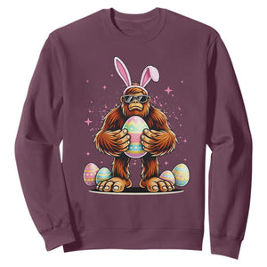 Funny Bigfoot Easter Day Bunny Sasquatch Egg Sweatshirt TS11 Maroon Print Your Wear