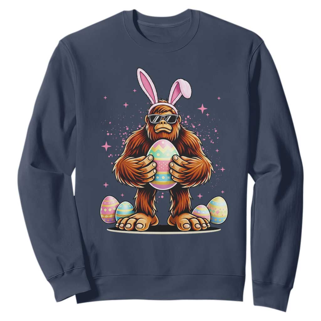 Funny Bigfoot Easter Day Bunny Sasquatch Egg Sweatshirt TS11 Navy Print Your Wear