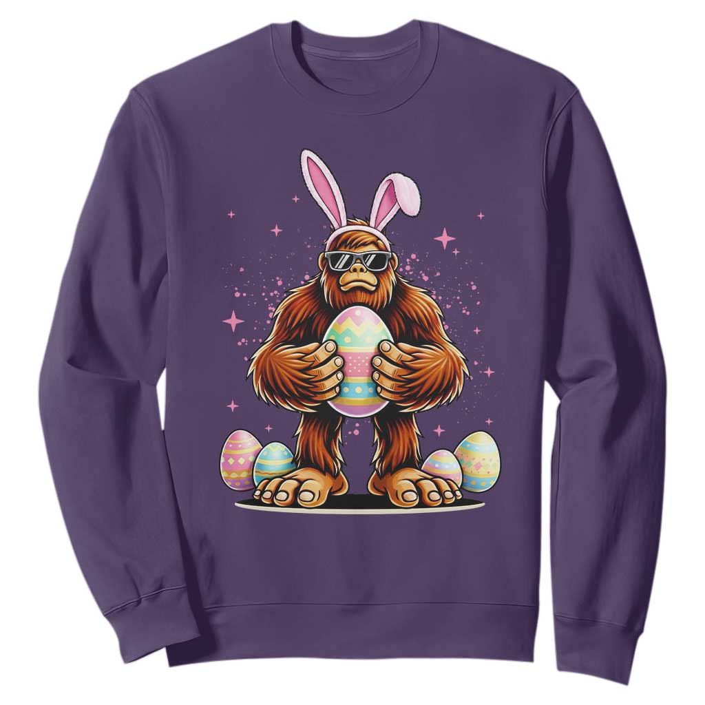 Funny Bigfoot Easter Day Bunny Sasquatch Egg Sweatshirt TS11 Purple Print Your Wear