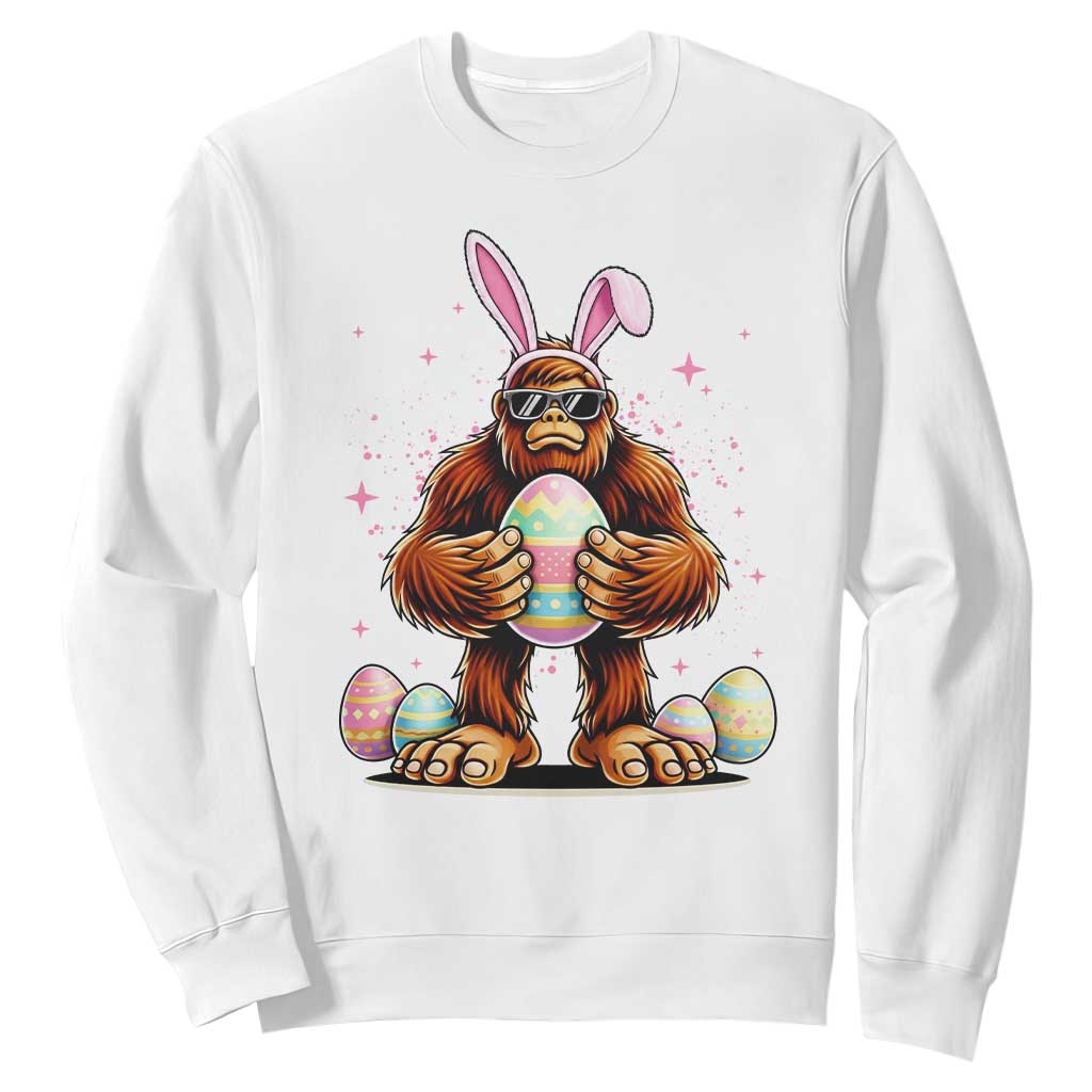 Funny Bigfoot Easter Day Bunny Sasquatch Egg Sweatshirt TS11 White Print Your Wear