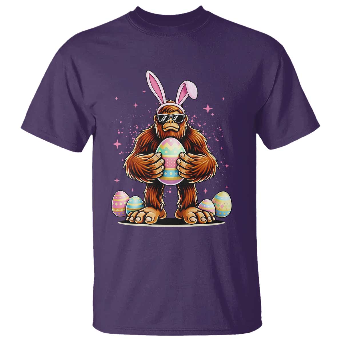 Funny Bigfoot Easter Day Bunny Sasquatch Egg T Shirt TS11 Purple Print Your Wear