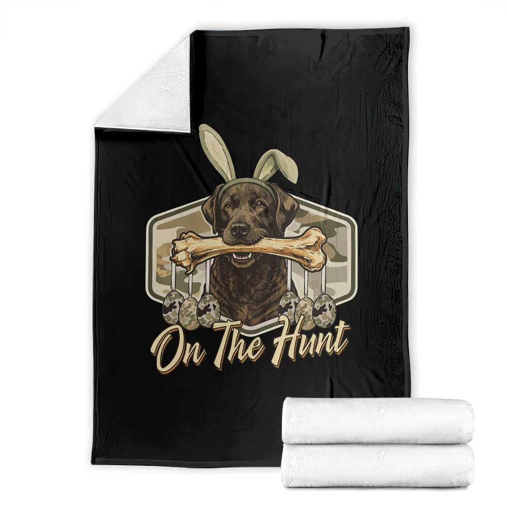 Funny Egg Hunter Throw Blanket On The Hunt Camo Easter Labrador Dog TS11 Black Print Your Wear