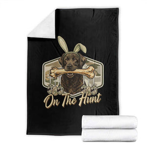 Funny Egg Hunter Throw Blanket On The Hunt Camo Easter Labrador Dog TS11 Black Print Your Wear