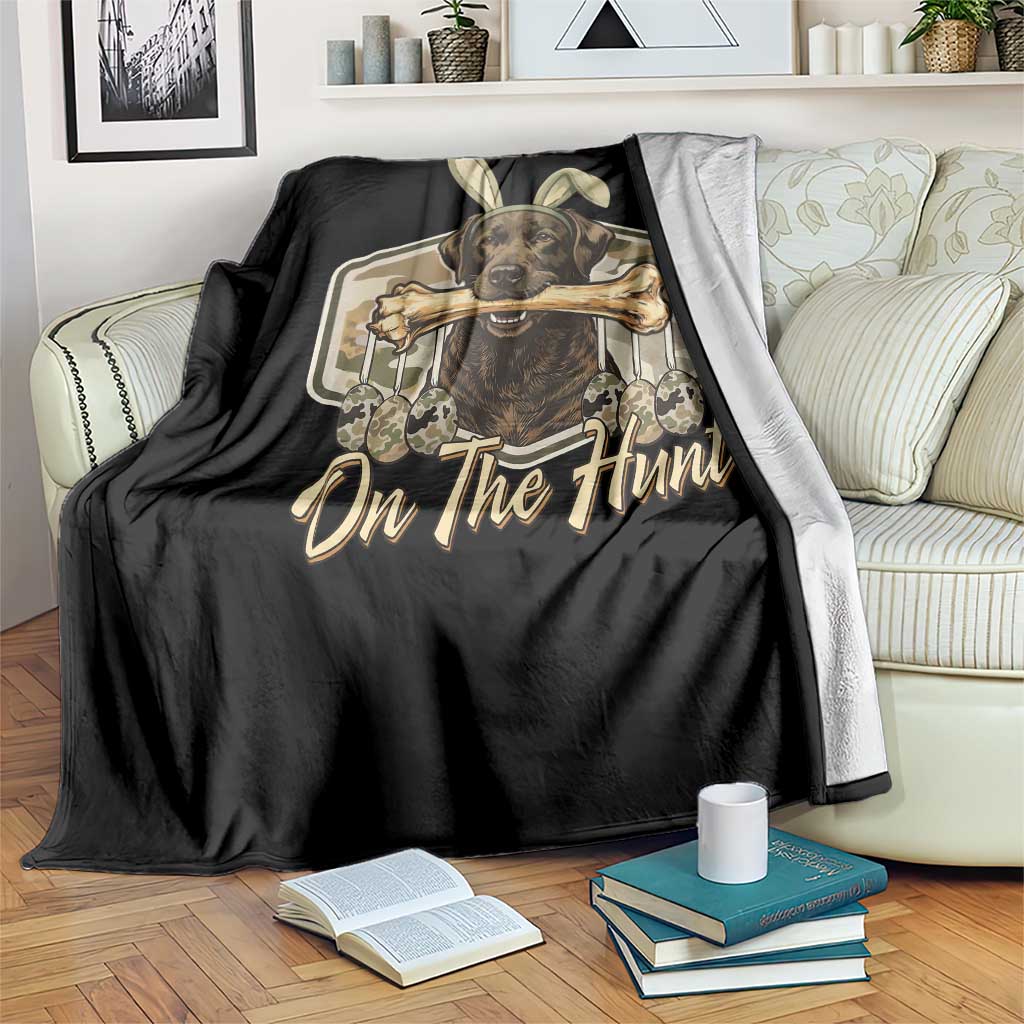 Funny Egg Hunter Throw Blanket On The Hunt Camo Easter Labrador Dog TS11 Print Your Wear