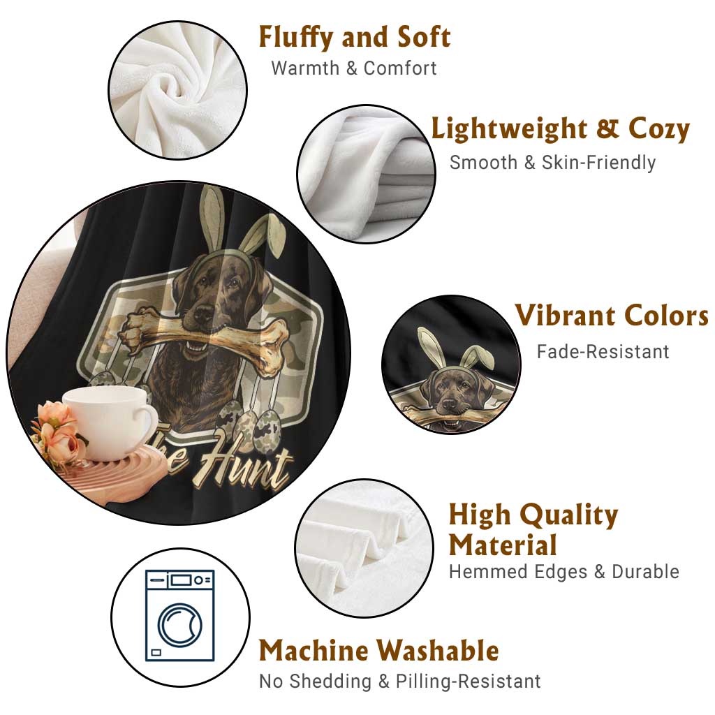 Funny Egg Hunter Throw Blanket On The Hunt Camo Easter Labrador Dog TS11 Print Your Wear