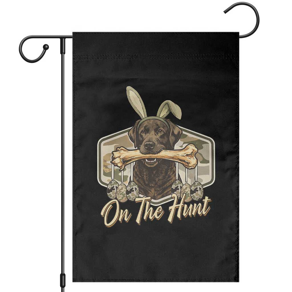 Funny Egg Hunter Garden Flag On The Hunt Camo Easter Labrador Dog TS11 Black Print Your Wear