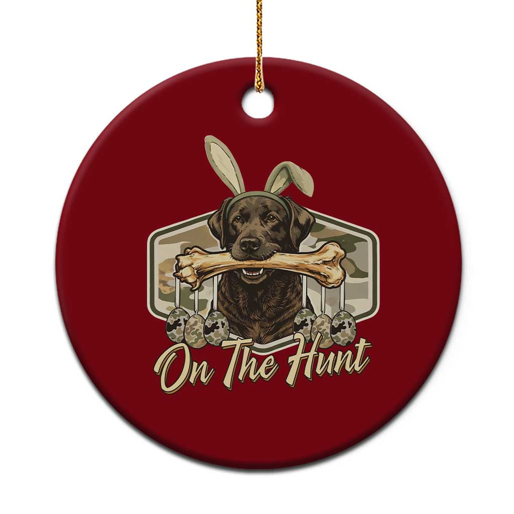 Funny Egg Hunter Ceramic Ornament On The Hunt Camo Easter Labrador Dog TS11 1pc Red Print Your Wear