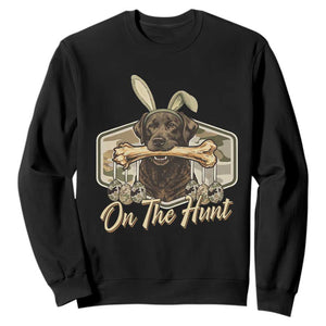 Funny Egg Hunter Sweatshirt On The Hunt Camo Easter Labrador Dog TS11 Black Print Your Wear