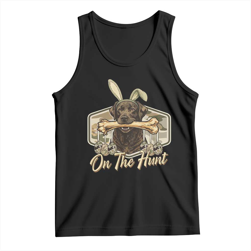 Funny Egg Hunter Tank Top On The Hunt Camo Easter Labrador Dog TS11 Black Print Your Wear