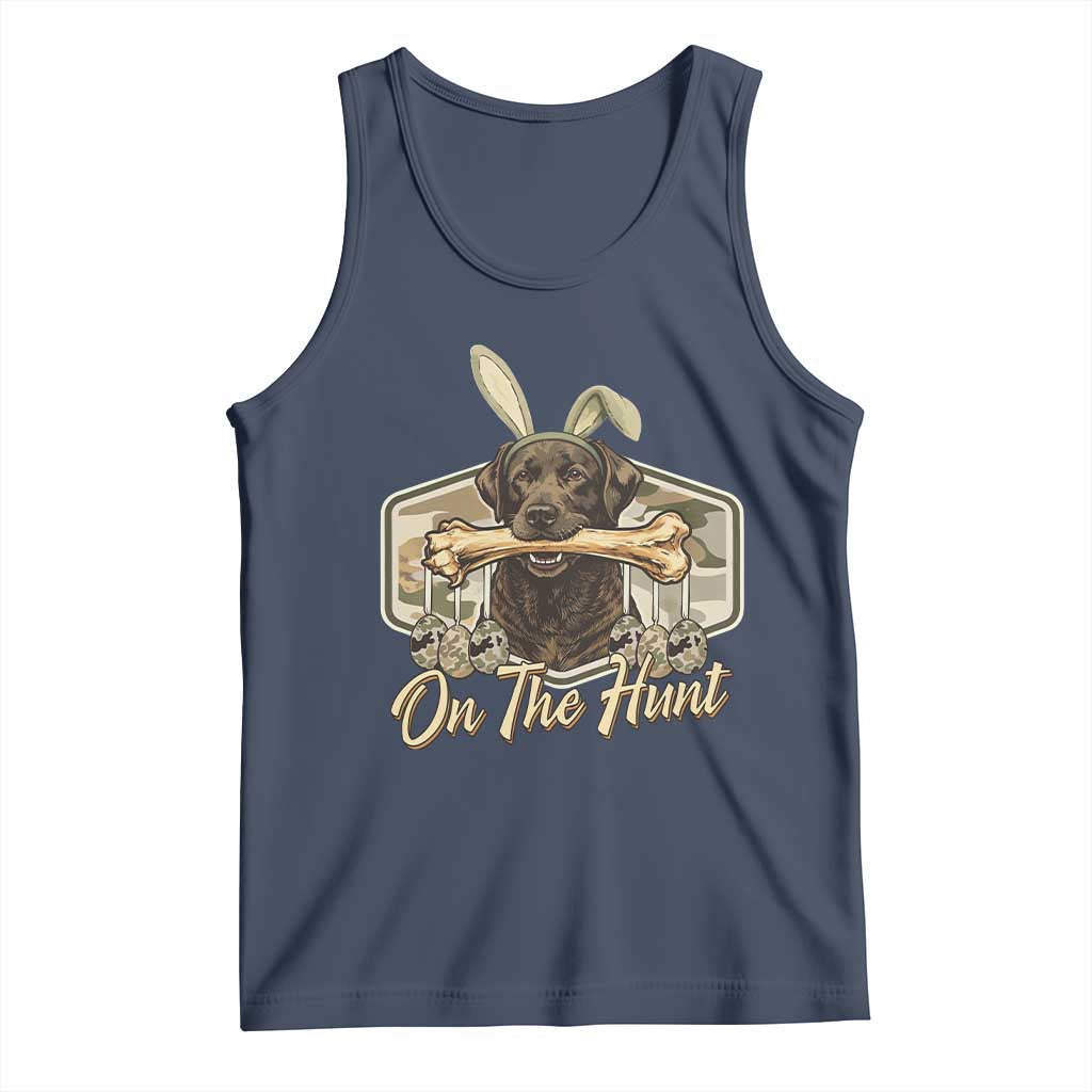 Funny Egg Hunter Tank Top On The Hunt Camo Easter Labrador Dog TS11 Navy Print Your Wear