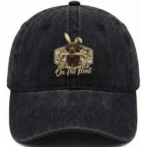 Funny Egg Hunter Washed Cotton Baseball Cap On The Hunt Camo Easter Labrador Dog TS11 Print Your Wear