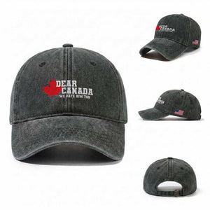 Funny Dear Canada We Hate Him Too Washed Cotton Baseball Cap Vintage Maple Leaf