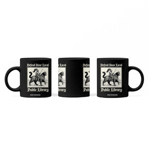 Defend Your Local Public Library Coffee Mug Knight Cat for Fantasy Book Lovers TS11 Print Your Wear