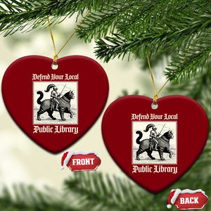 Defend Your Local Public Library Ceramic Ornament Knight Cat for Fantasy Book Lovers TS11 Print Your Wear