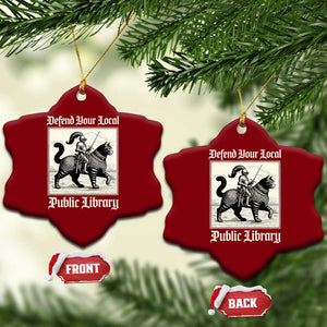 Defend Your Local Public Library Ceramic Ornament Knight Cat for Fantasy Book Lovers TS11 Print Your Wear