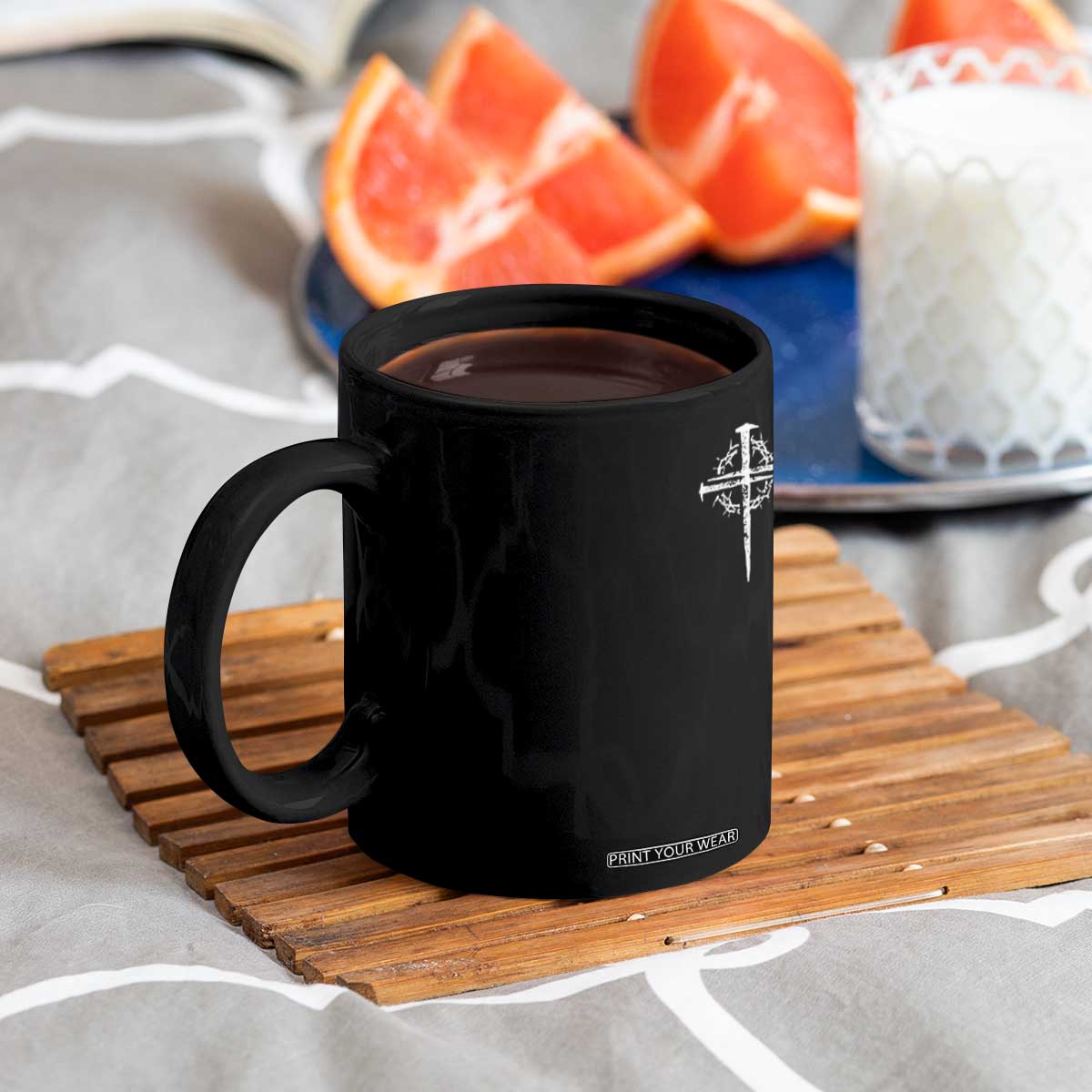Christian Religious Jesus Shirt with Cross Logo Graphic Coffee Mug TS11 Print Your Wear