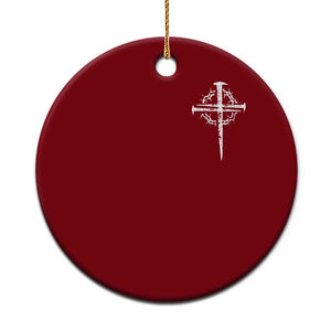 Christian Religious Jesus Shirt with Cross Logo Graphic Ceramic Ornament TS11 1pc Red Print Your Wear