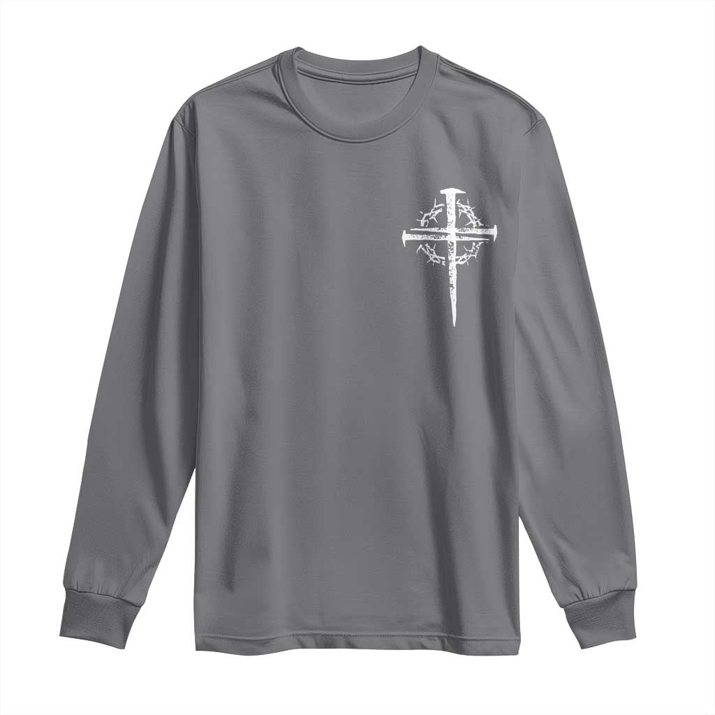 Christian Religious Jesus Shirt with Cross Logo Graphic Long Sleeve Shirt TS11 Charcoal Print Your Wear