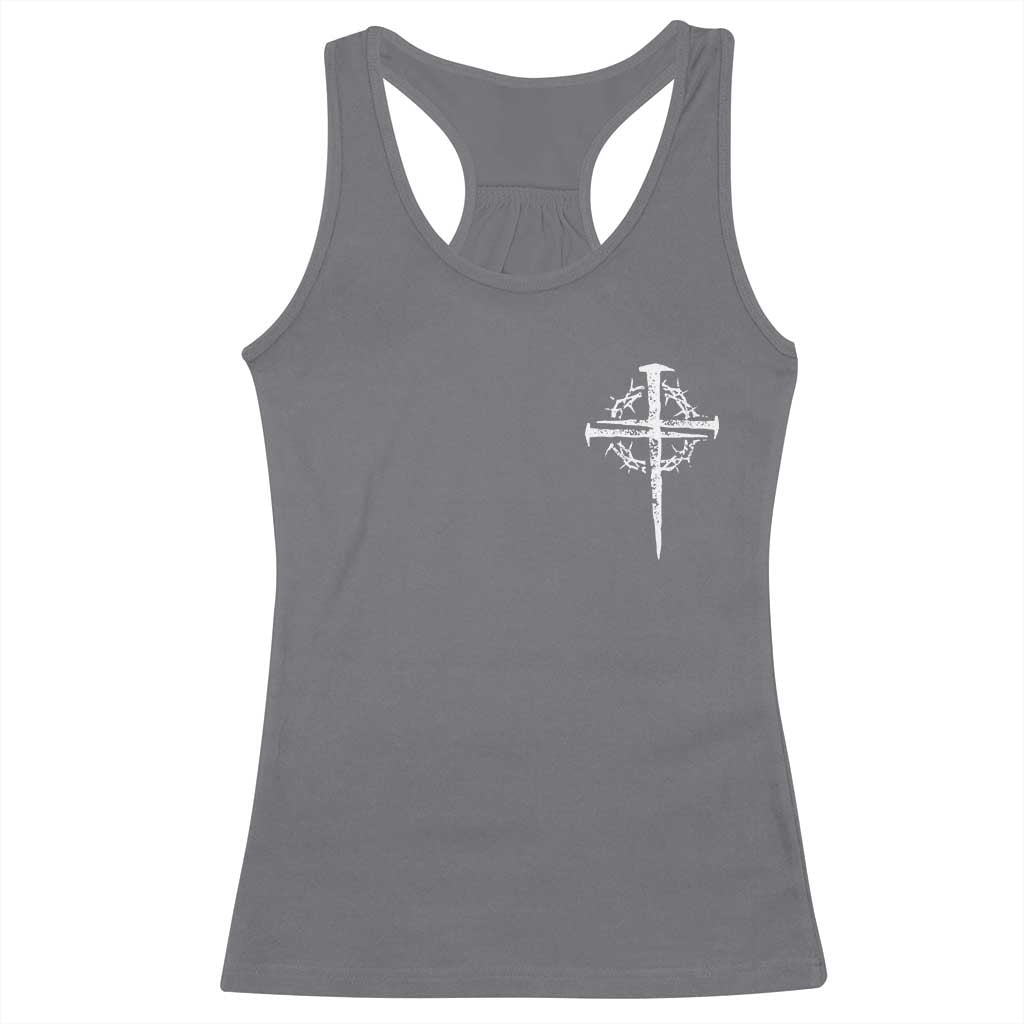 Christian Religious Jesus Shirt with Cross Logo Graphic Racerback Tank Top TS11 Charcoal Print Your Wear
