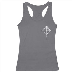 Christian Religious Jesus Shirt with Cross Logo Graphic Racerback Tank Top TS11 Charcoal Print Your Wear