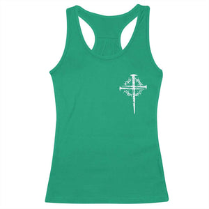 Christian Religious Jesus Shirt with Cross Logo Graphic Racerback Tank Top TS11 Irish Green Print Your Wear