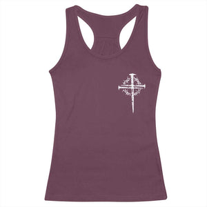 Christian Religious Jesus Shirt with Cross Logo Graphic Racerback Tank Top TS11 Maroon Print Your Wear