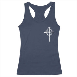 Christian Religious Jesus Shirt with Cross Logo Graphic Racerback Tank Top TS11 Navy Print Your Wear