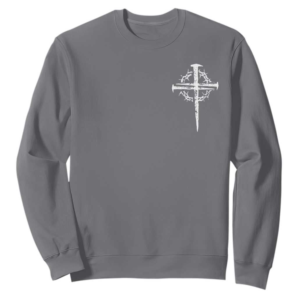 Christian Religious Jesus Shirt with Cross Logo Graphic Sweatshirt TS11 Charcoal Print Your Wear