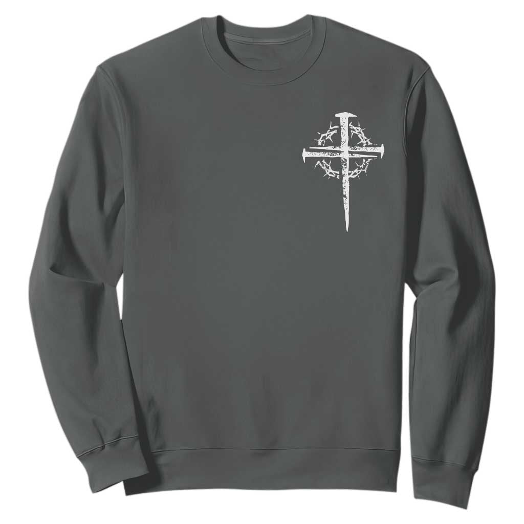 Christian Religious Jesus Shirt with Cross Logo Graphic Sweatshirt TS11 Dark Heather Print Your Wear